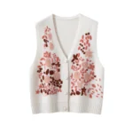 Chinese Style 100% Cashmere Vest Sweater Autumn Winter Pullover V-Neck Sleeveless Knitwear Basic Elegant Femal Clothing Tops