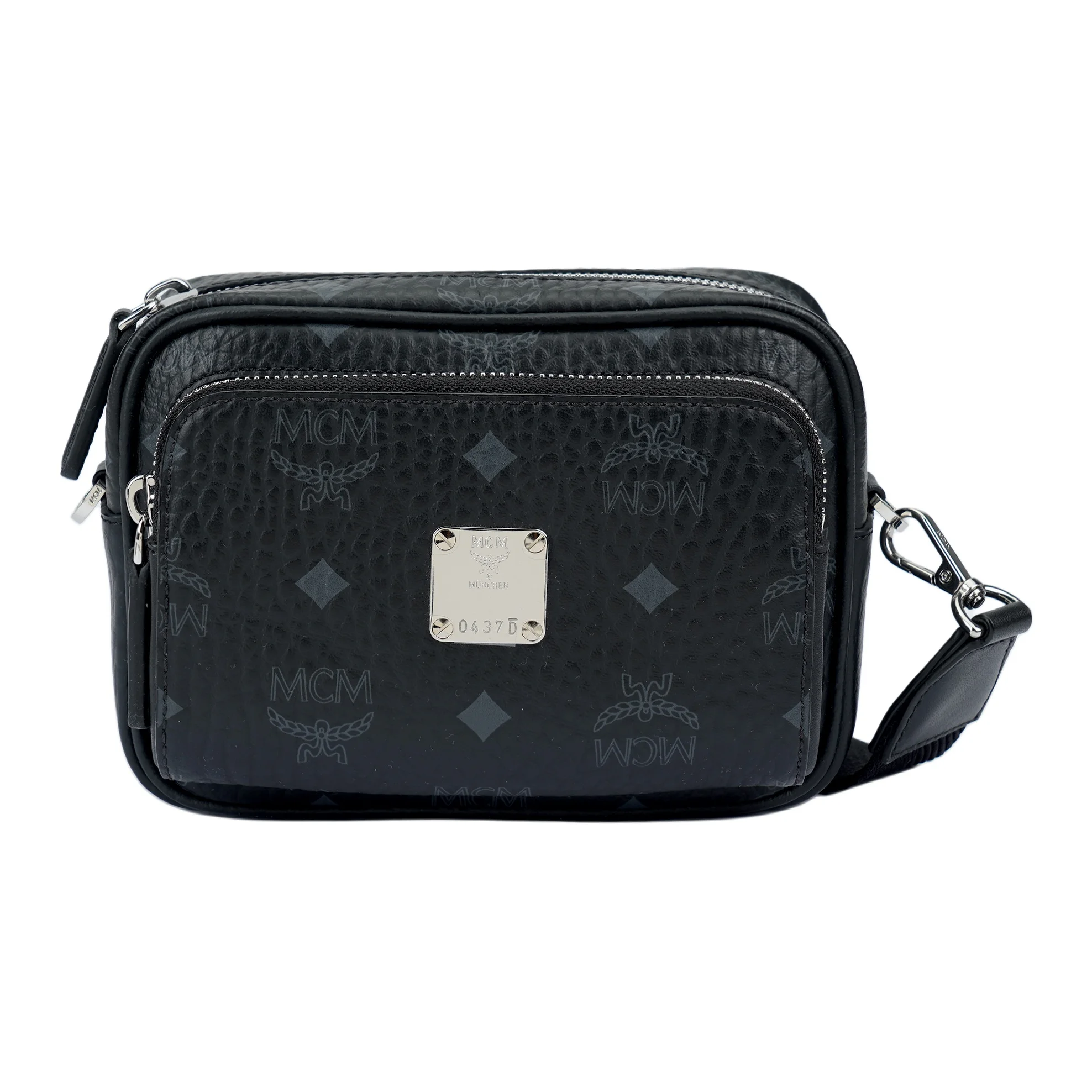 kf-Saf9719d9f2424a3e94303f116403de804 MCM Klassik Visetos Artificial Leather Crossbody Bag, Shoulder Bag Extra Mini Unisex Black MMRAAKC03BK001 - Image 1