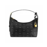 MCM Aren Coated Canvas Shoulder Bag Small Women's Black MWHESTA01BK001