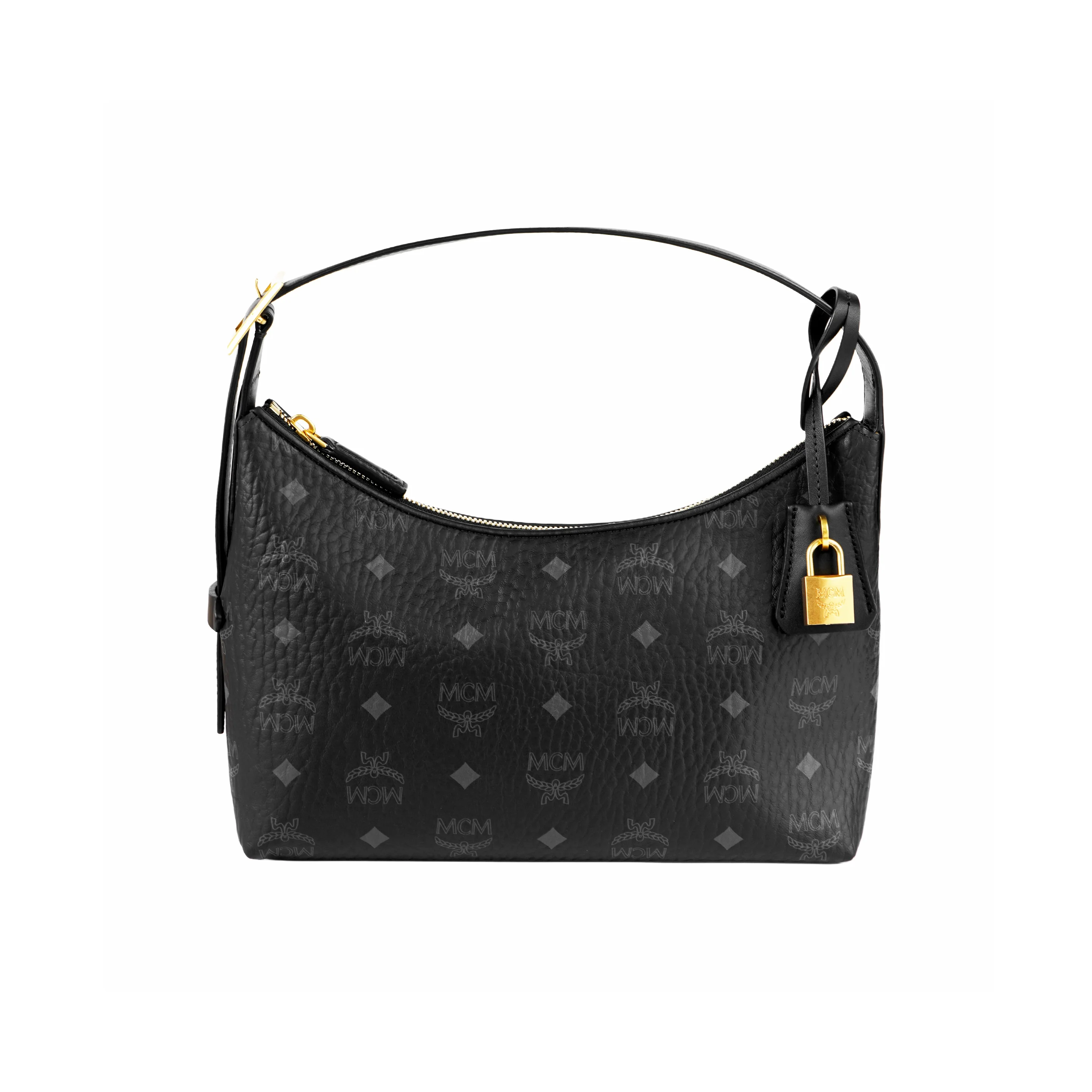 kf-Sc6c188ffe7ce43849c0204fbffffeb89Z MCM Aren Coated Canvas Shoulder Bag Small Women's Black MWHESTA01BK001 - Image 1