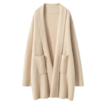 100% Cashmere Sweater Loose Long Coat Women Turn-down Collar Cardigan Autumn Winter Thick Warm Knitwear Chic Cashmere Clothing