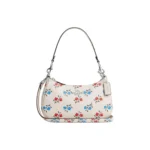 COACH Teri Delicate Pebbled Leather Handbag Shoulder Bag Women's Silver & Chalk Multicolor CT830-SVCAH