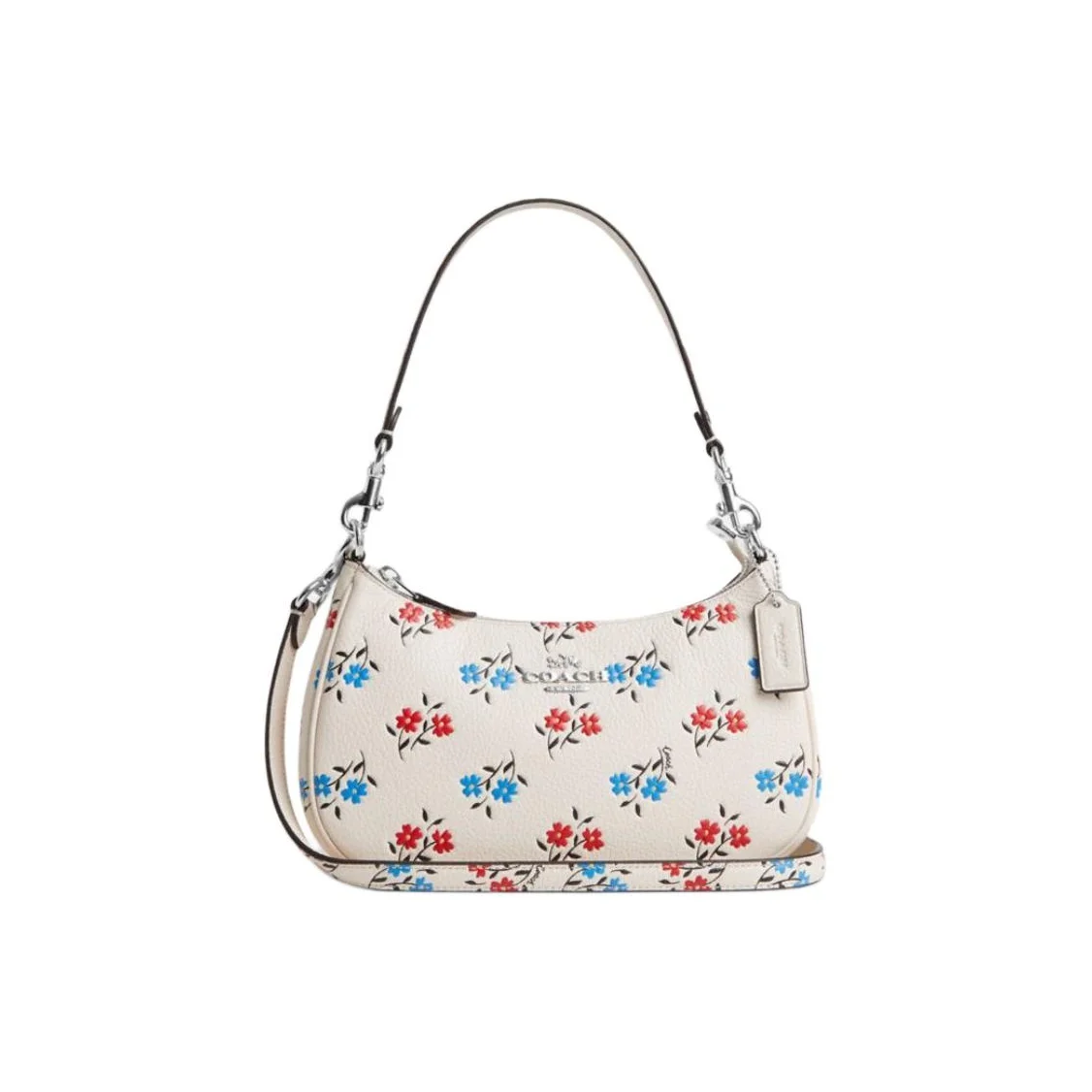 kf-Se4c10949a3c04e75b03d89a8a185dc9ca COACH Teri Delicate Pebbled Leather Handbag Shoulder Bag Women's Silver & Chalk Multicolor CT830-SVCAH - Image 1